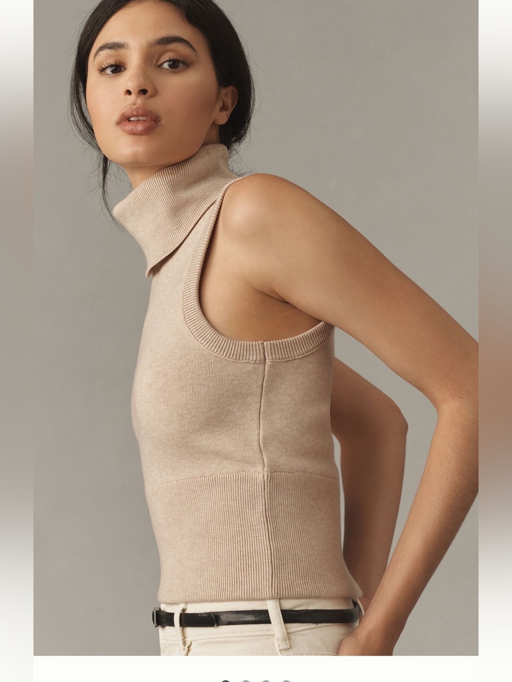 Pilcro Sleeveless Turtleneck Knit Top